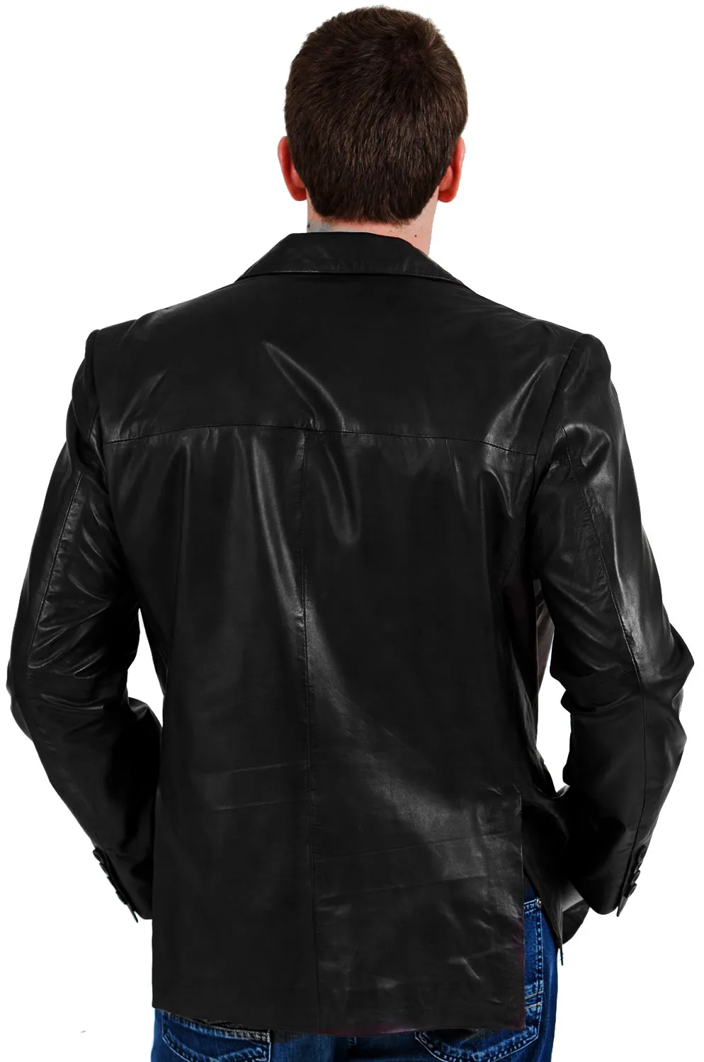 Rynith Maroon Leather Blazer