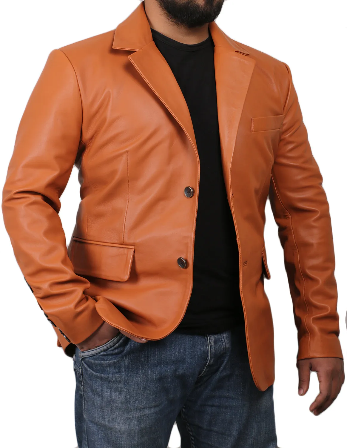Rynith Maroon Leather Blazer