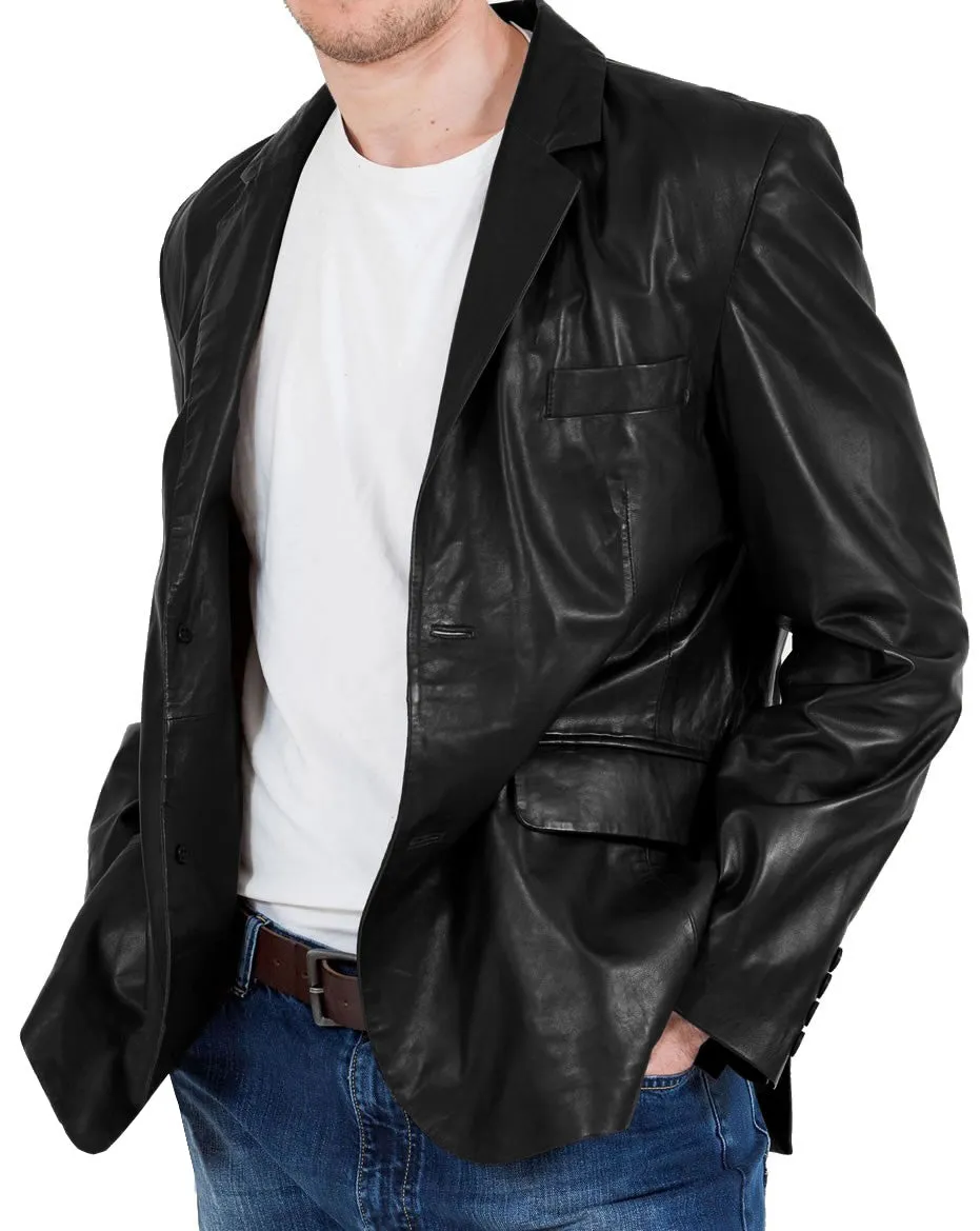 Rynith Maroon Leather Blazer