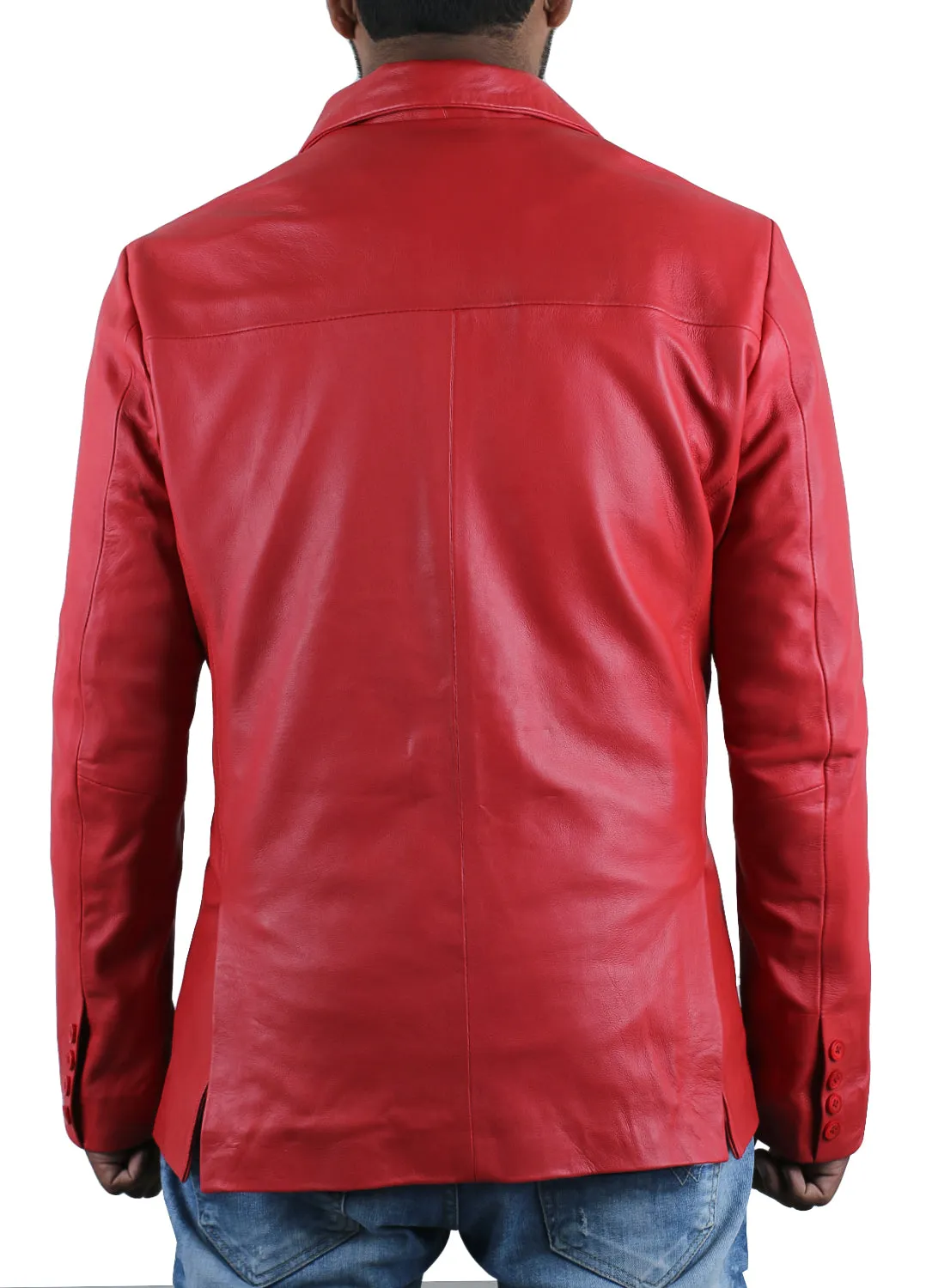 Rynith Maroon Leather Blazer