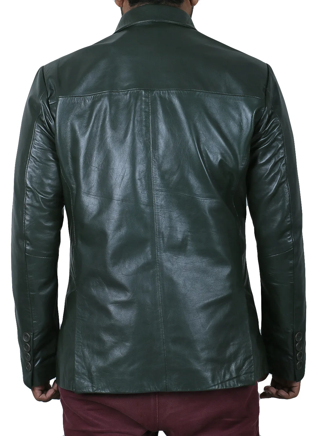Rynith Maroon Leather Blazer