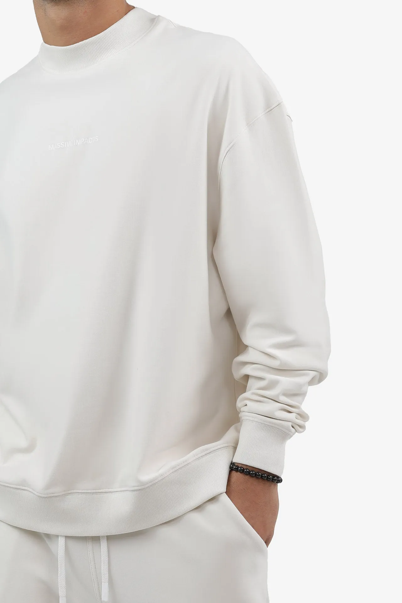 S2J029MI  High Neck Oversized Sweatshirt
