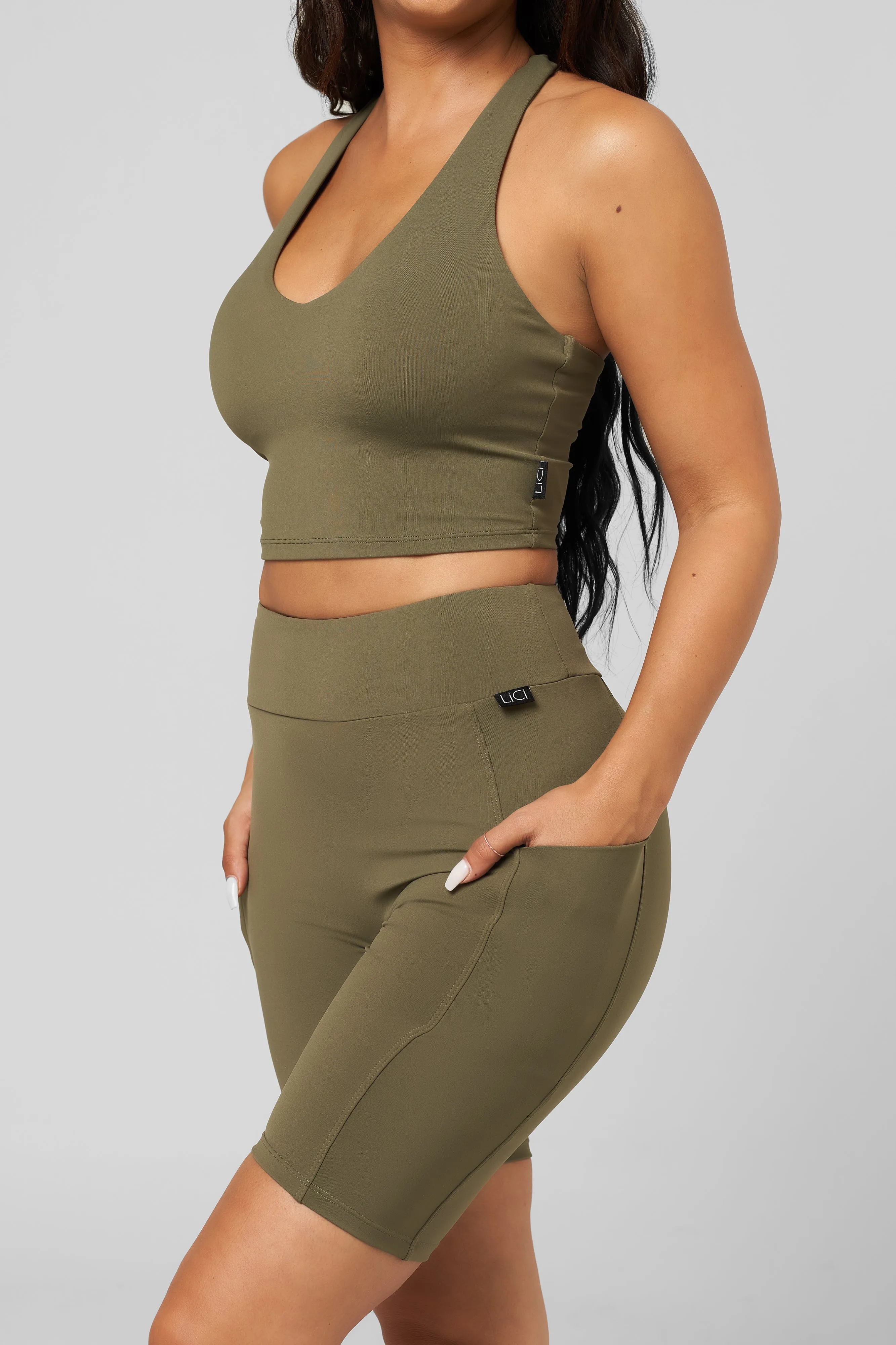 Sage High Waist Scrunch Biker Short