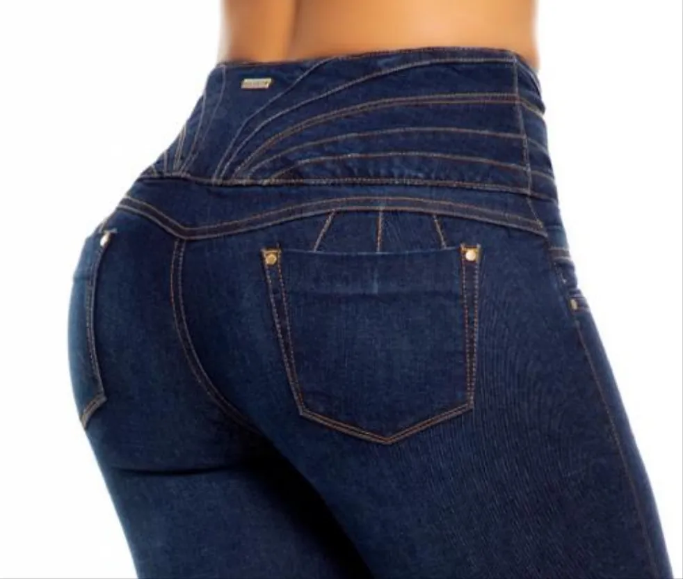 Sami Push Up Jeans - High Waisted - Dark Blue