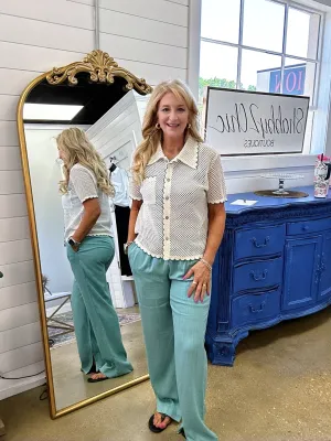 Sandy Resort Radiance Pants in Grey Teal