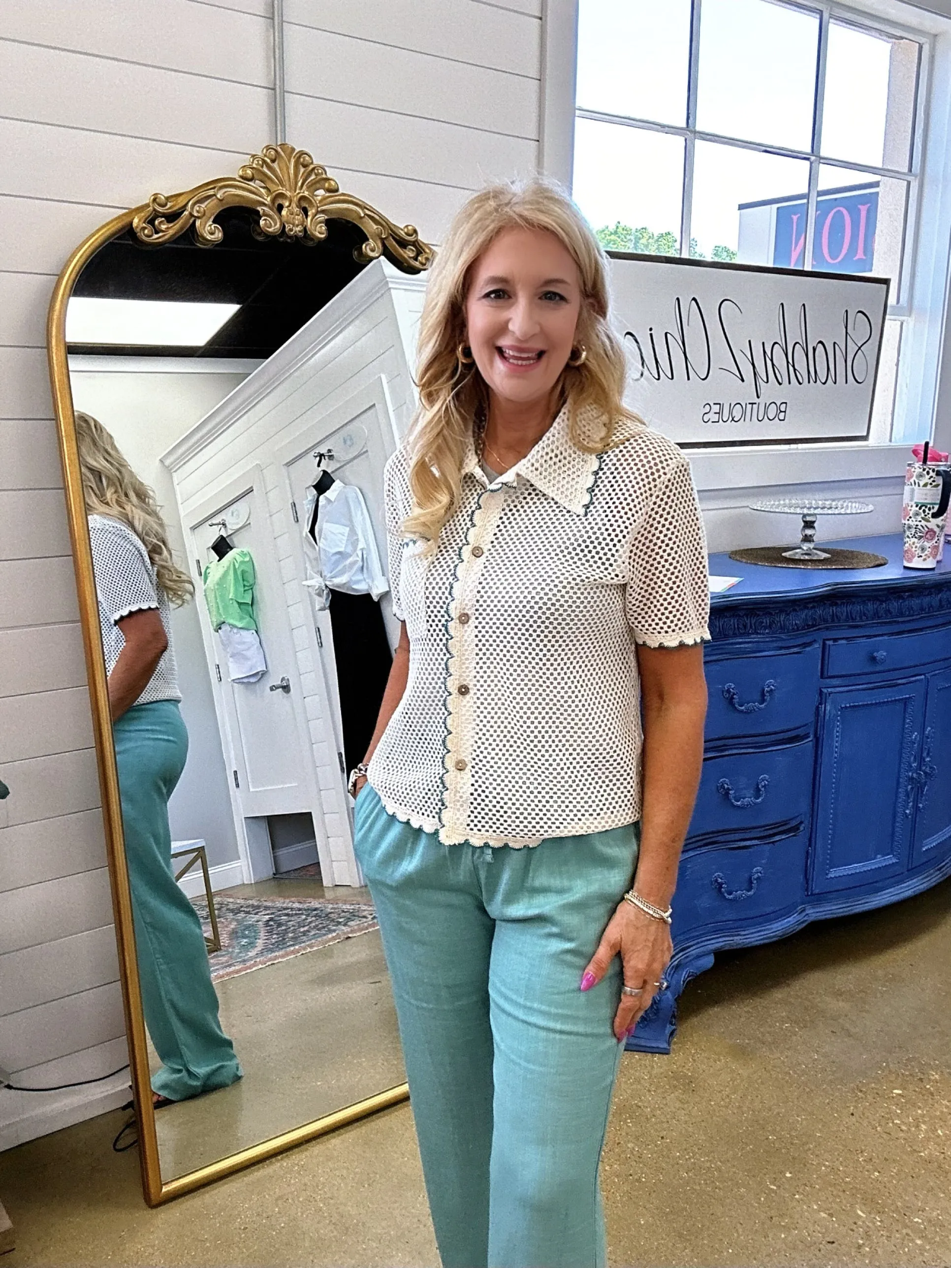 Sandy Resort Radiance Pants in Grey Teal