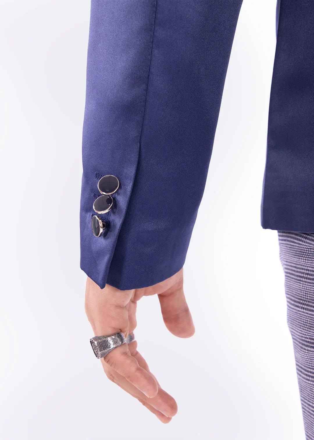 Satin Navy Evening Blazer