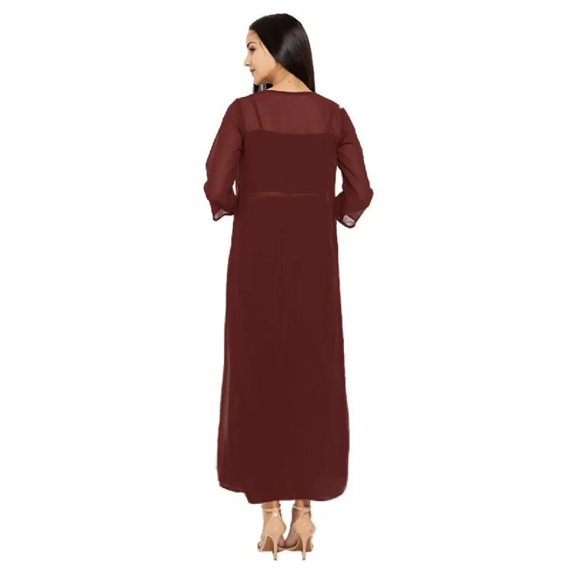 Sequin Crop Top With Dhoti Pants And Long Jacket Indowestern Set