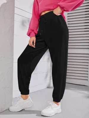 SHEIN Mulvari Solid Drawstring Waist Joggers
