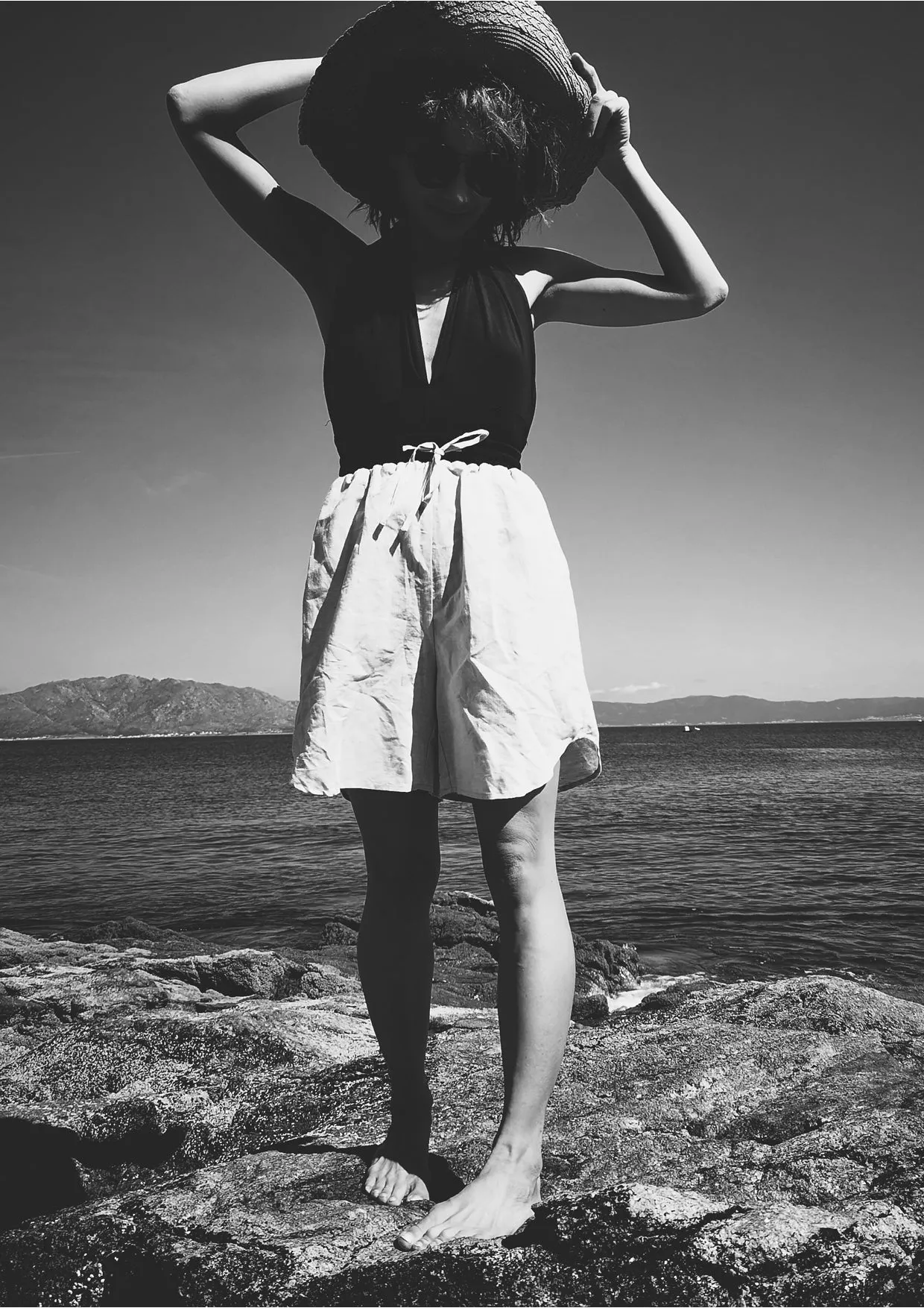 SHORTS HIGH WAIST WIDE - LINEN natural white