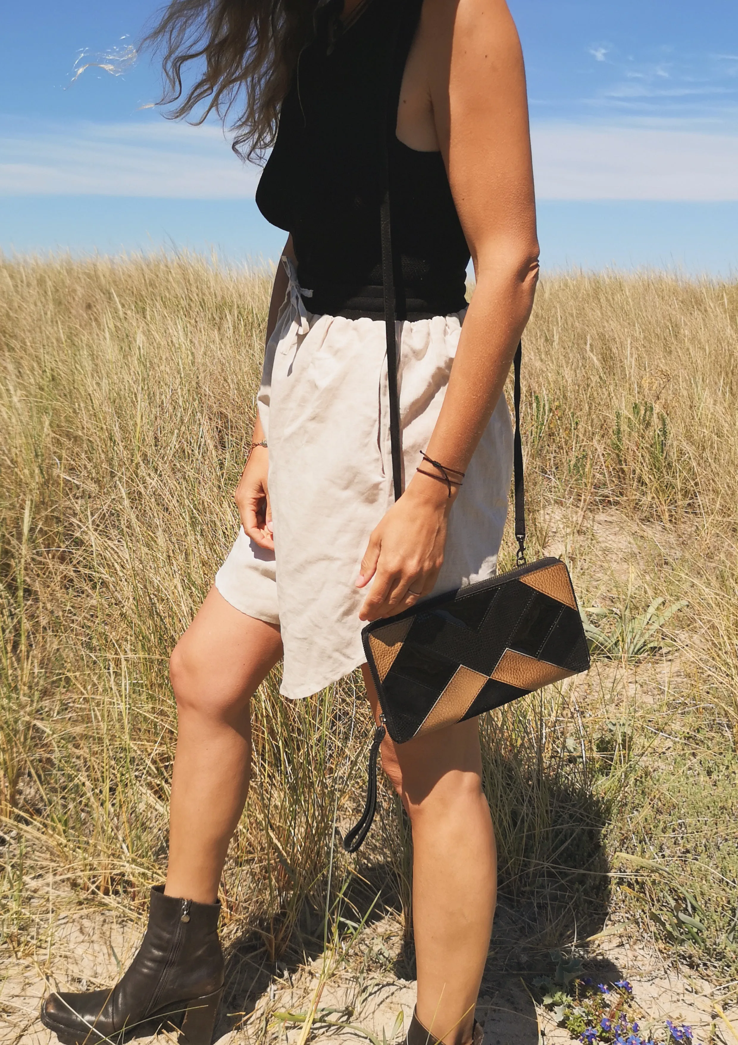 SHORTS HIGH WAIST WIDE - LINEN natural white