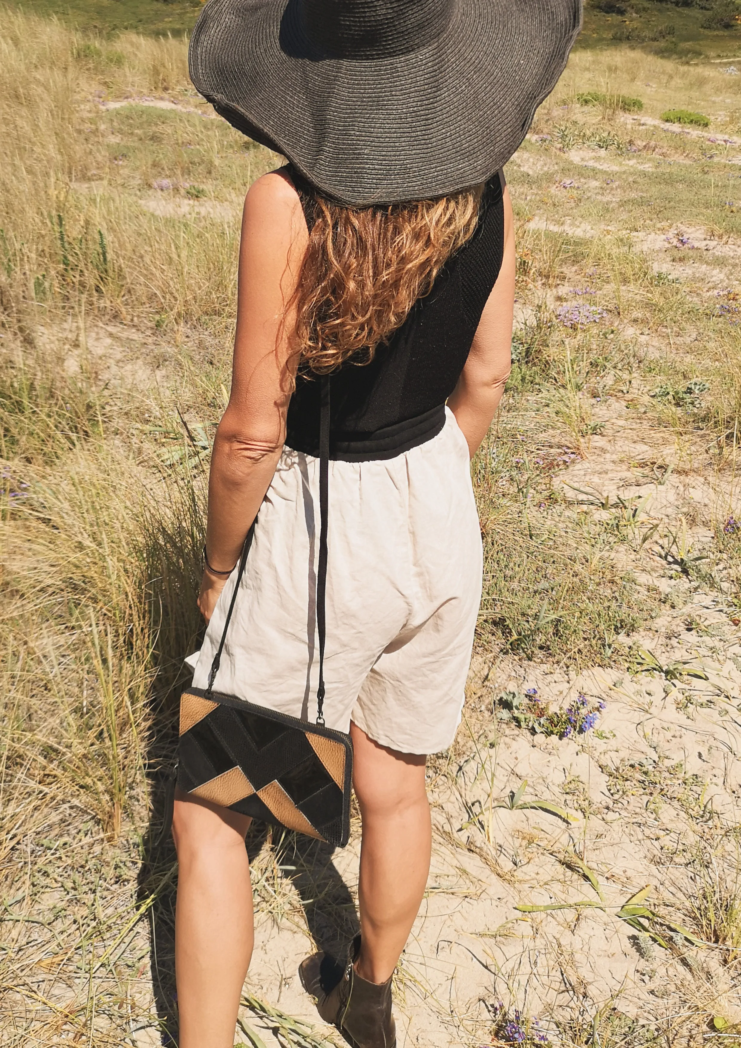 SHORTS HIGH WAIST WIDE - LINEN natural white