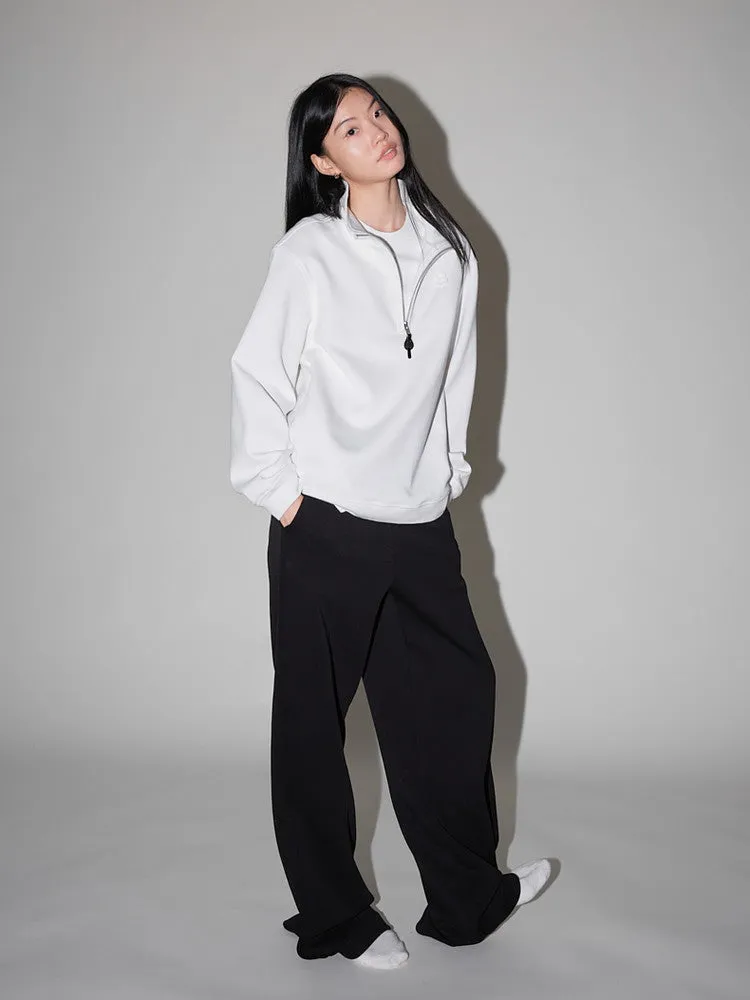 Simple Loose High-Waist Plain Wide-Pants