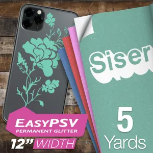 Siser EasyPSV Glitter Permanent Adhesive Sticker Vinyl - 12" x 5 Yards