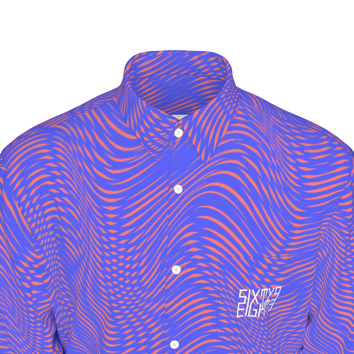 Sixty Eight 93 Logo White Men's Cotton Long Sleeve Shirt #9