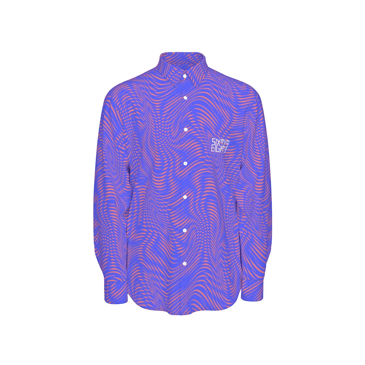 Sixty Eight 93 Logo White Men's Cotton Long Sleeve Shirt #9