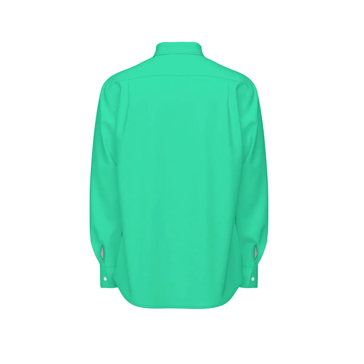 Sixty Eight 93 Logo White Sea Green Men's Cotton Long Sleeve Shirt