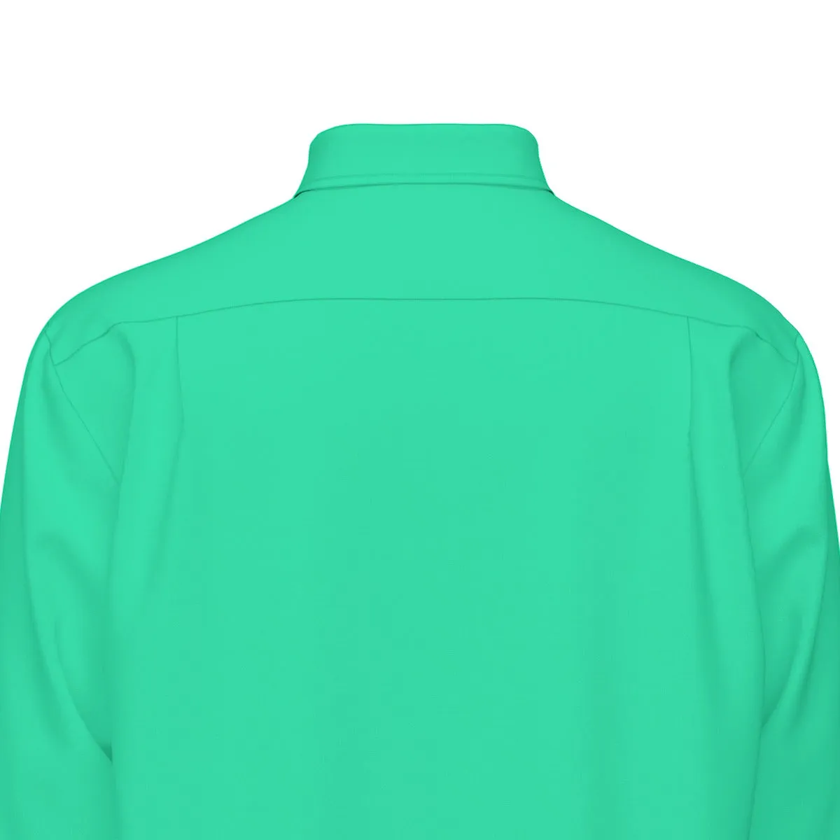 Sixty Eight 93 Logo White Sea Green Men's Cotton Long Sleeve Shirt