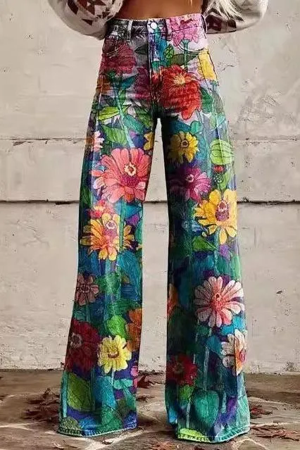 Skinny colorful flowered Loose Pant