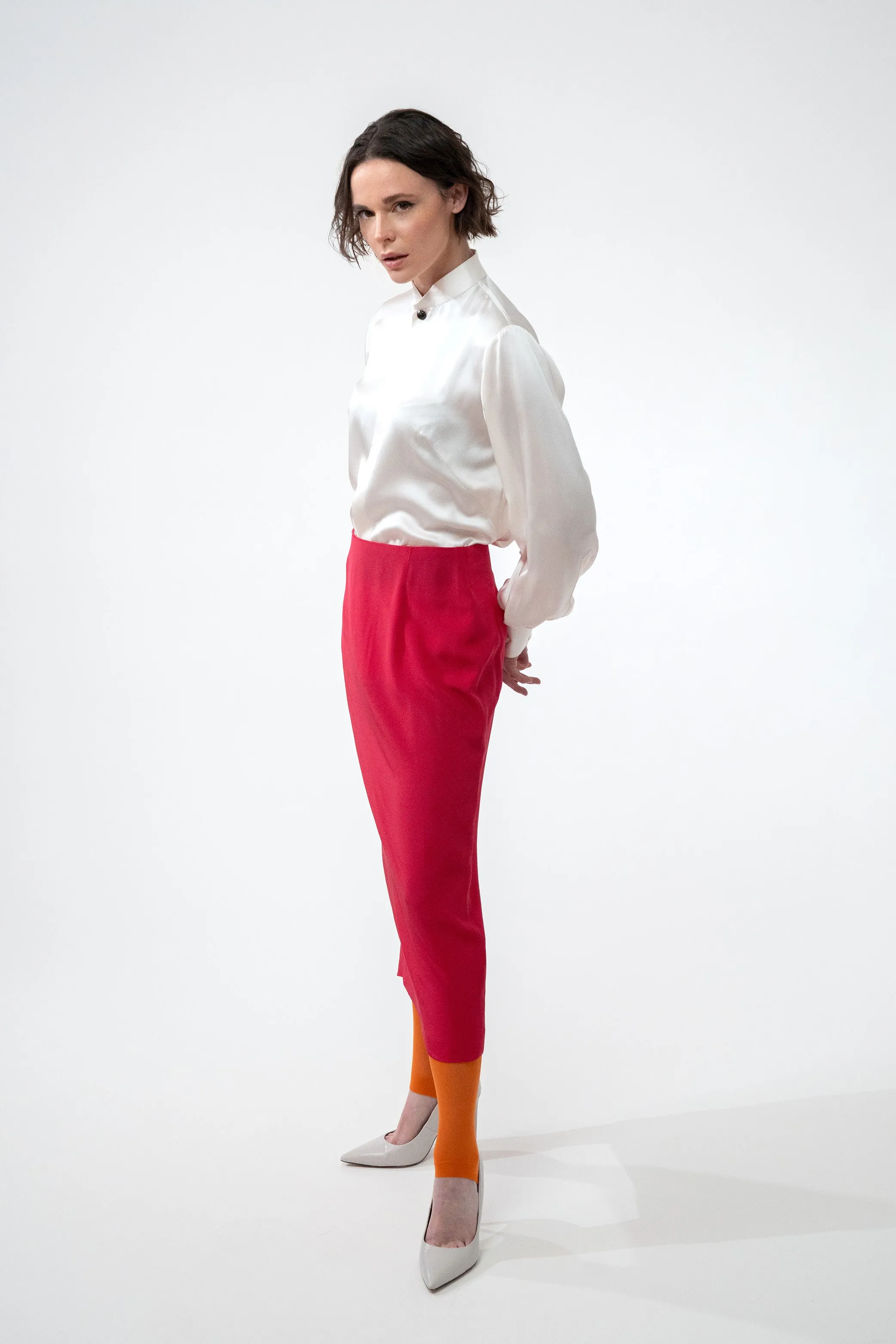 SKY B ivory cream - silk blouse