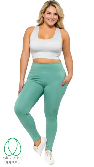Slim Fit Mobile Pocket Tights - Jade