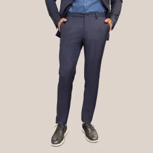 Slim Fit Wool Pant - Navy