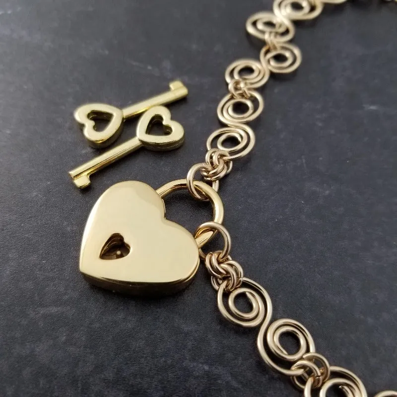 SOLD - READY TO SHIP INFINITY SOFT LOCKING CHAIN COLLAR, Gold with Ocean Jasper, One of A Kind