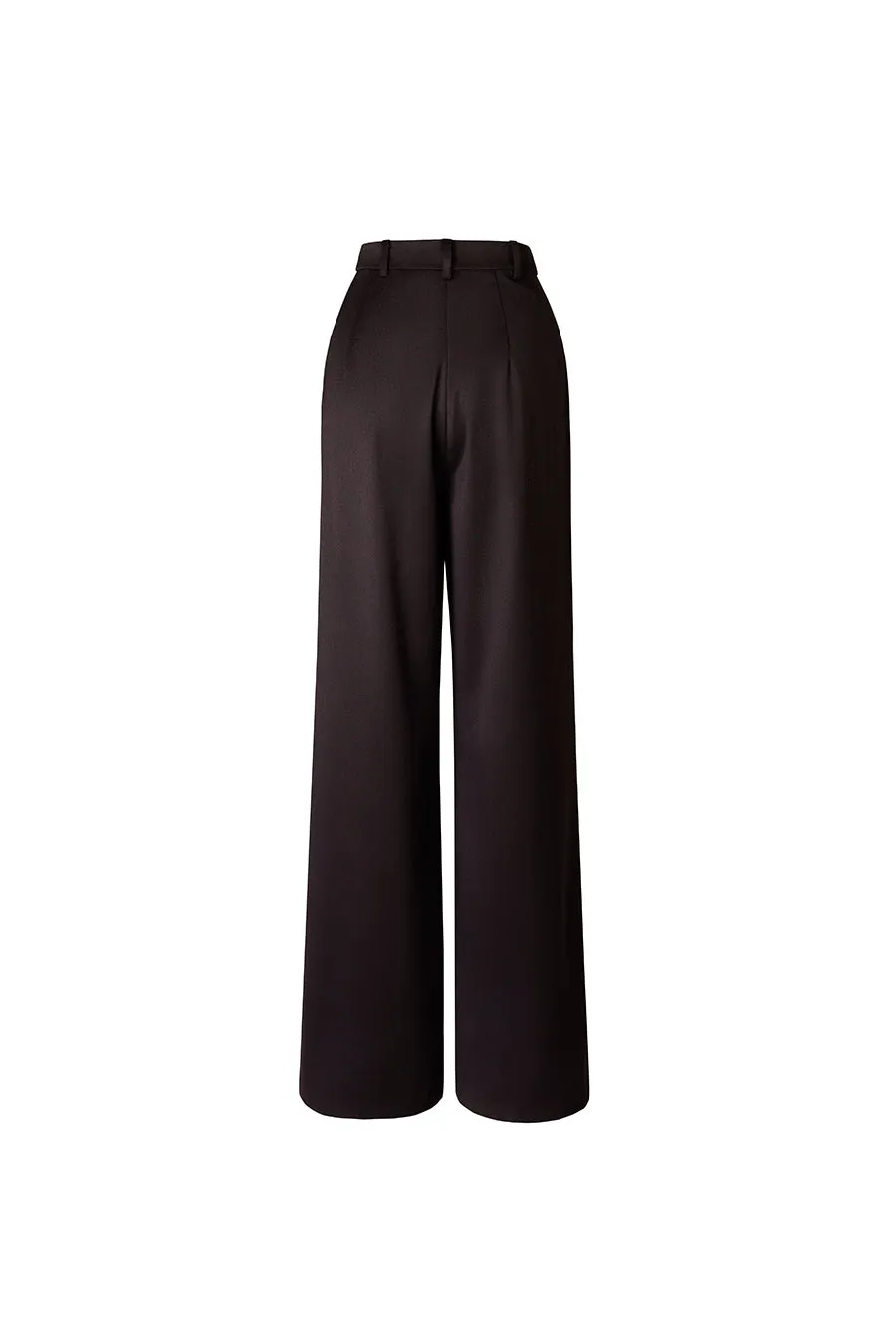 Solid color retro high waist wide leg pants