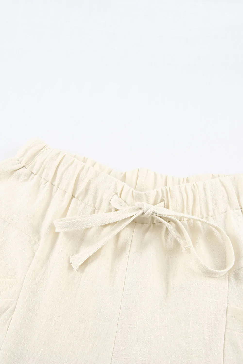 Solid Drawstring High Waist Pants with Side Pockets