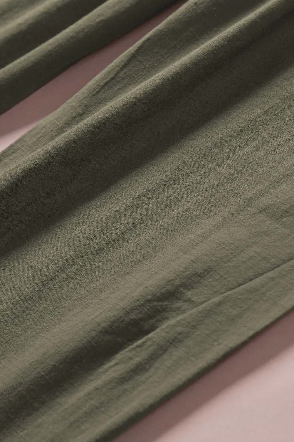 Solid Drawstring High Waist Pants with Side Pockets