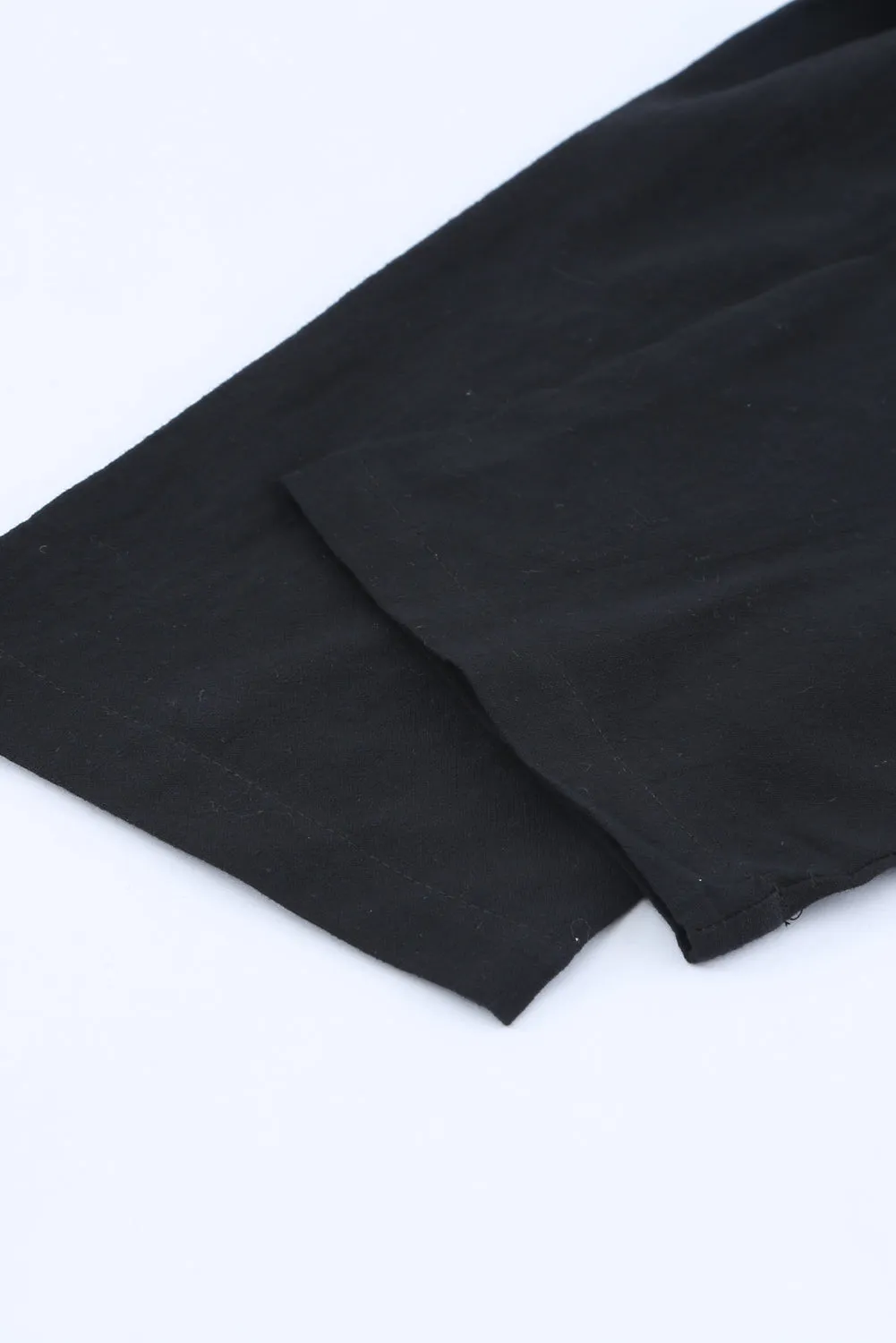 Solid Drawstring High Waist Pants with Side Pockets