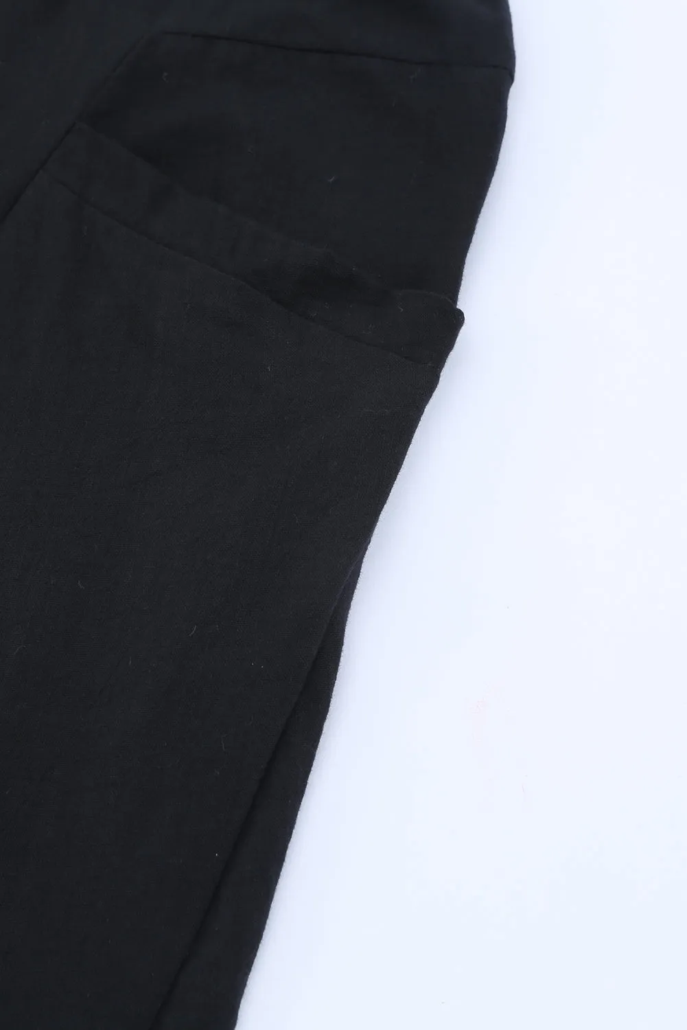 Solid Drawstring High Waist Pants with Side Pockets