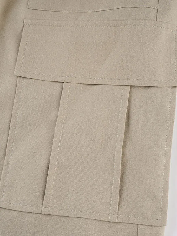 Solid High Waist Drawstring Pants