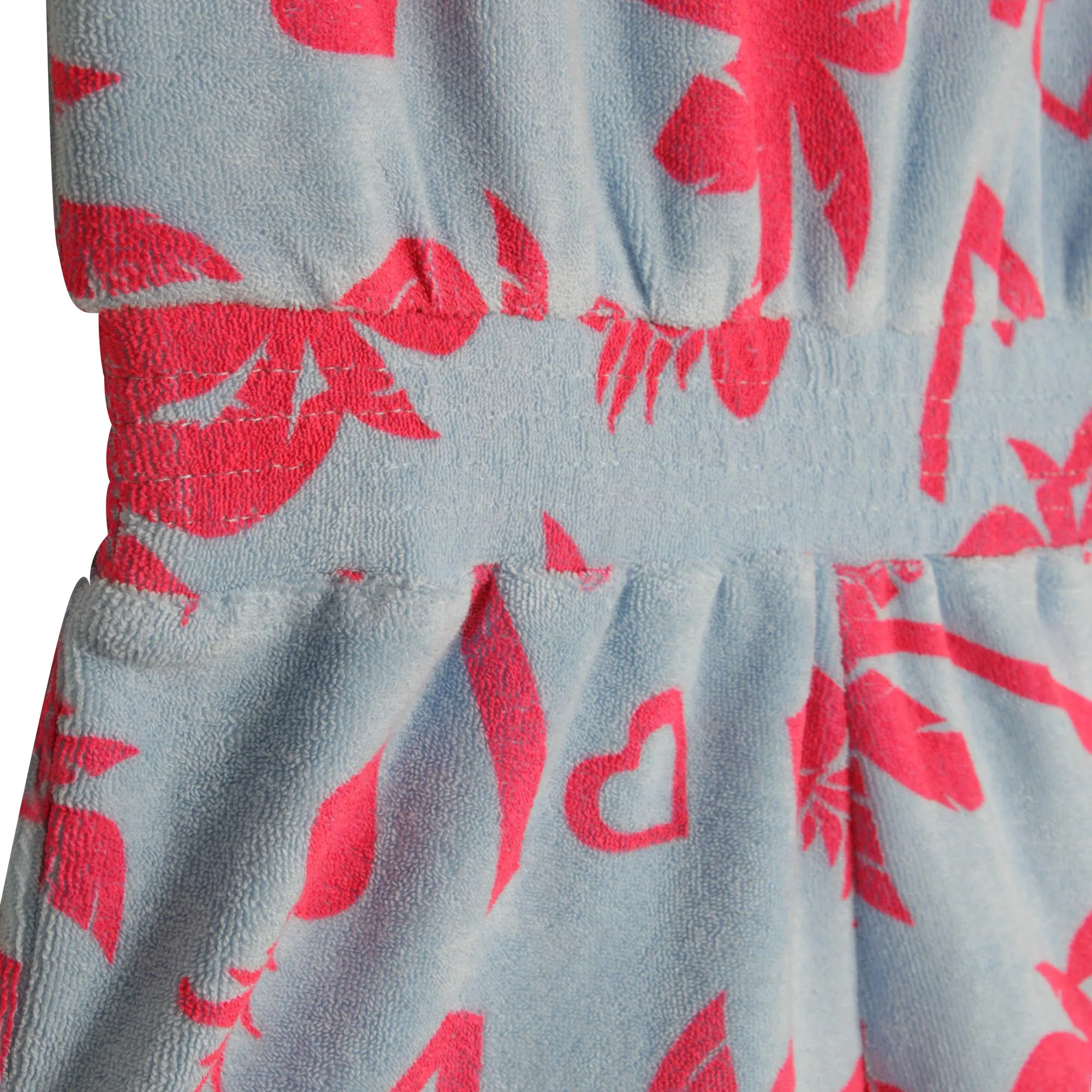 SS23 Billieblush Girls Blue & Pink Palm Tree Towelling Playsuit