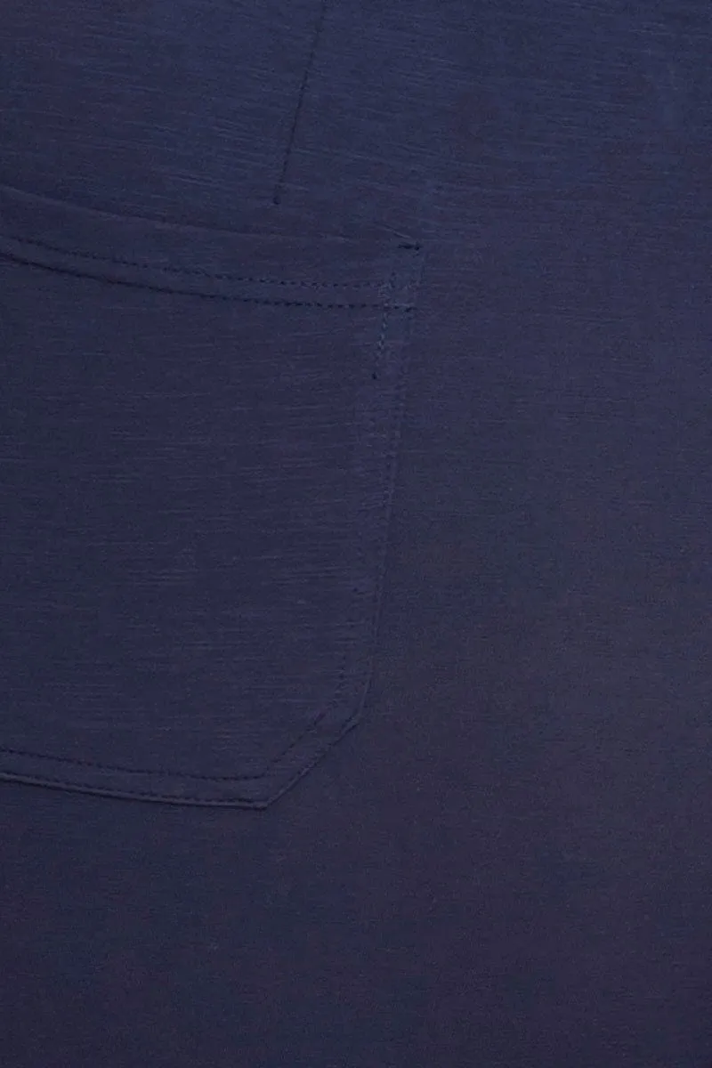 Steel Blue Track Pants High Rise Elastic Waist