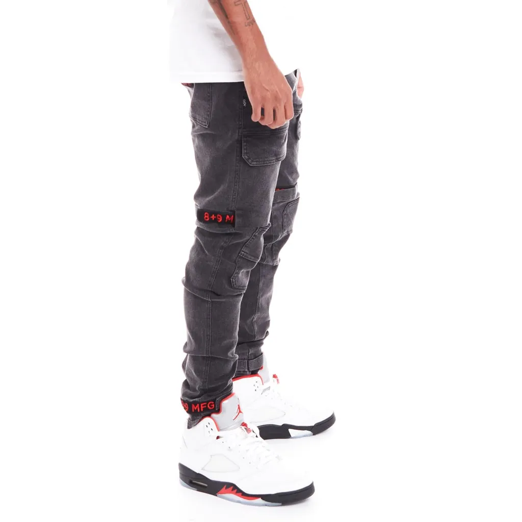 Strapped Up Slim Utility Pant Vintage Wash Red