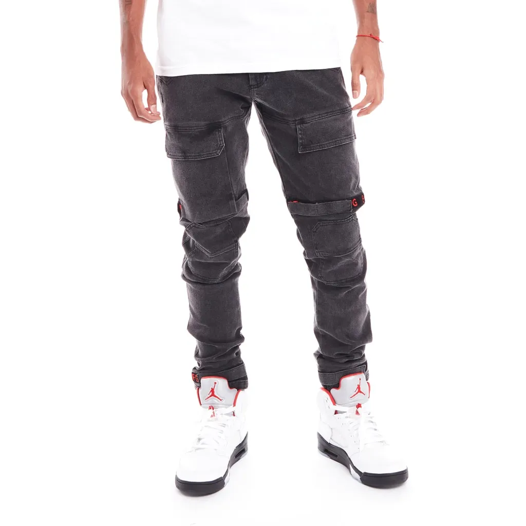 Strapped Up Slim Utility Pant Vintage Wash Red