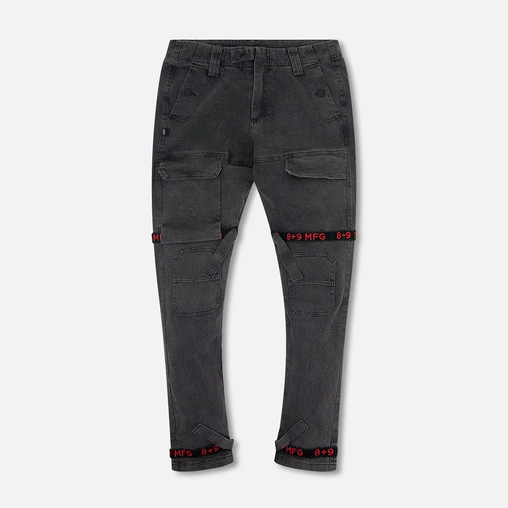Strapped Up Slim Utility Pant Vintage Wash Red