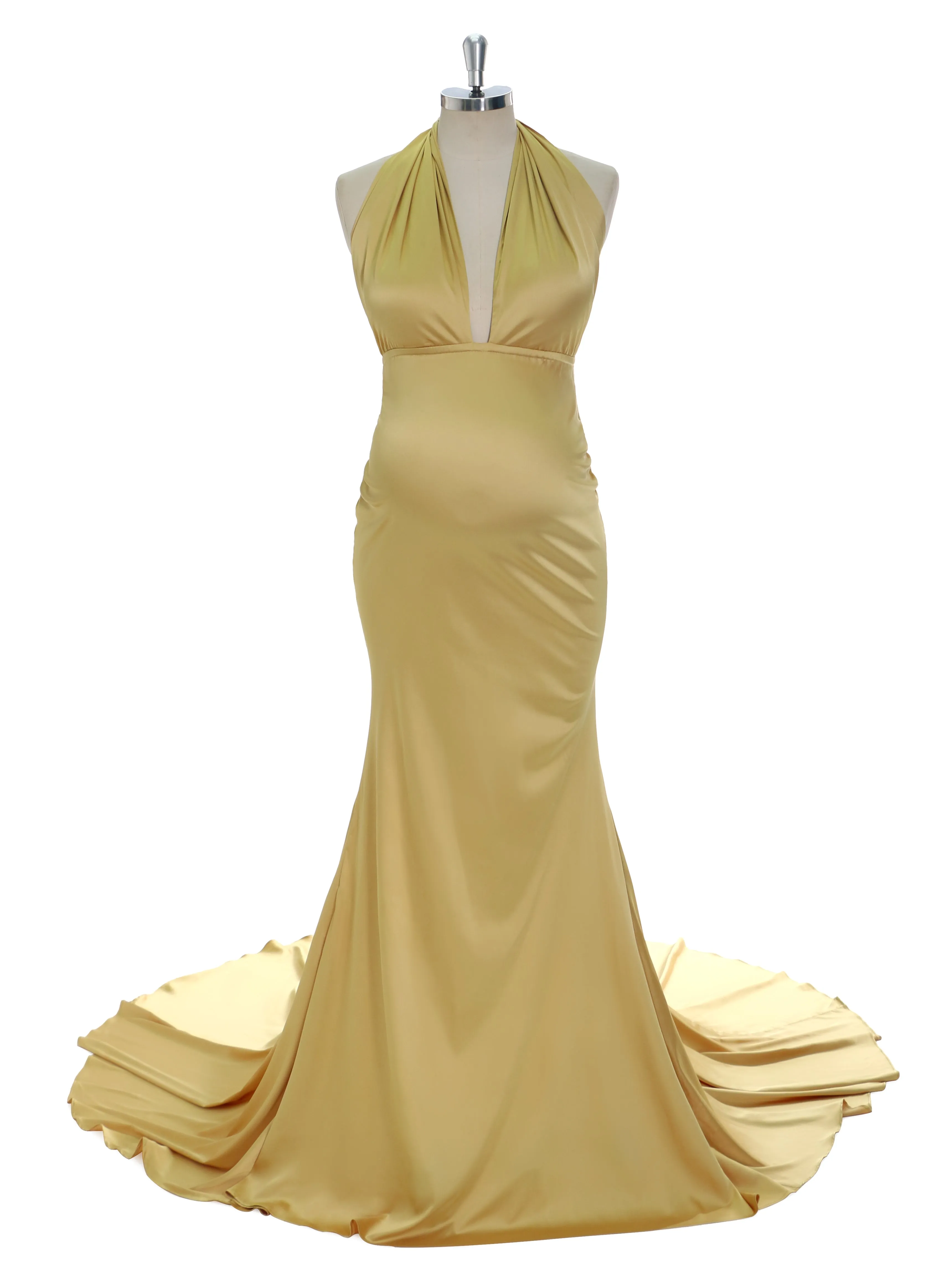 Stretchy Satin Mermaid Maternity Dress for Photo Shoot Maternity Gown YW240004