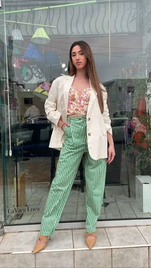 Striped balloon Trouser