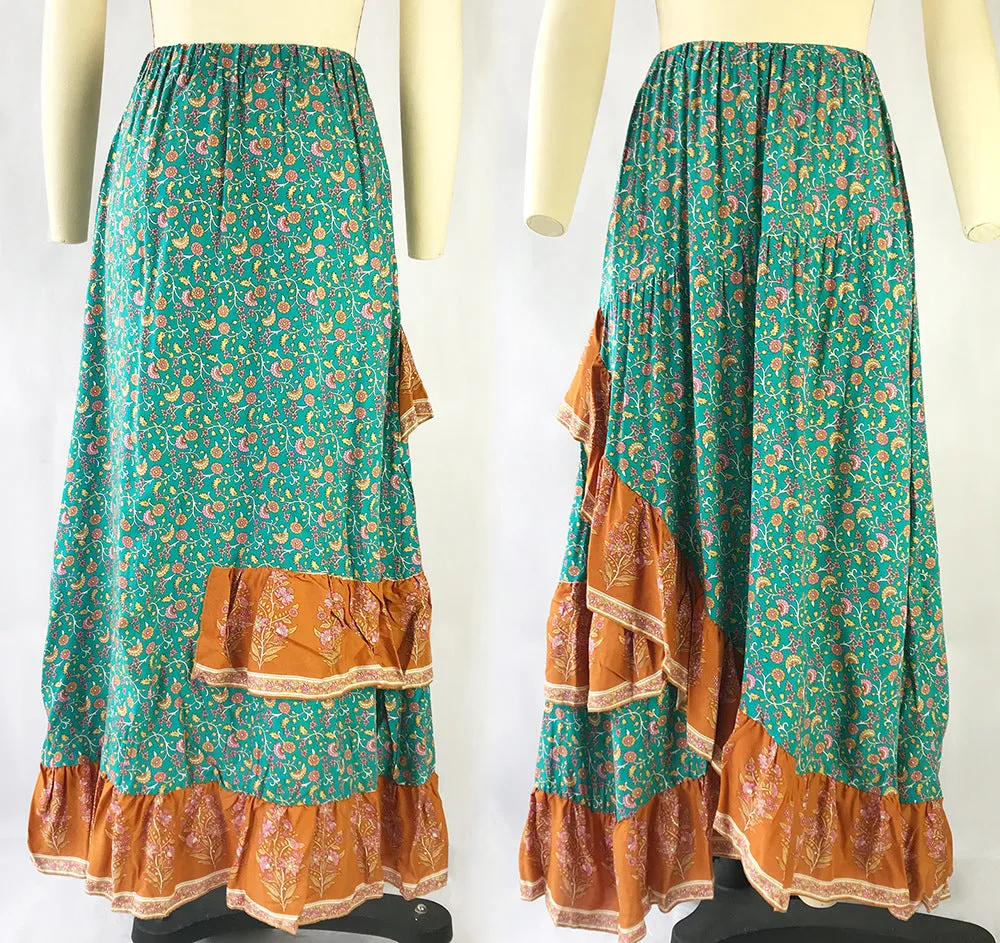 Summer Beach Falbala Waves Loose High Waist Bust Skirt