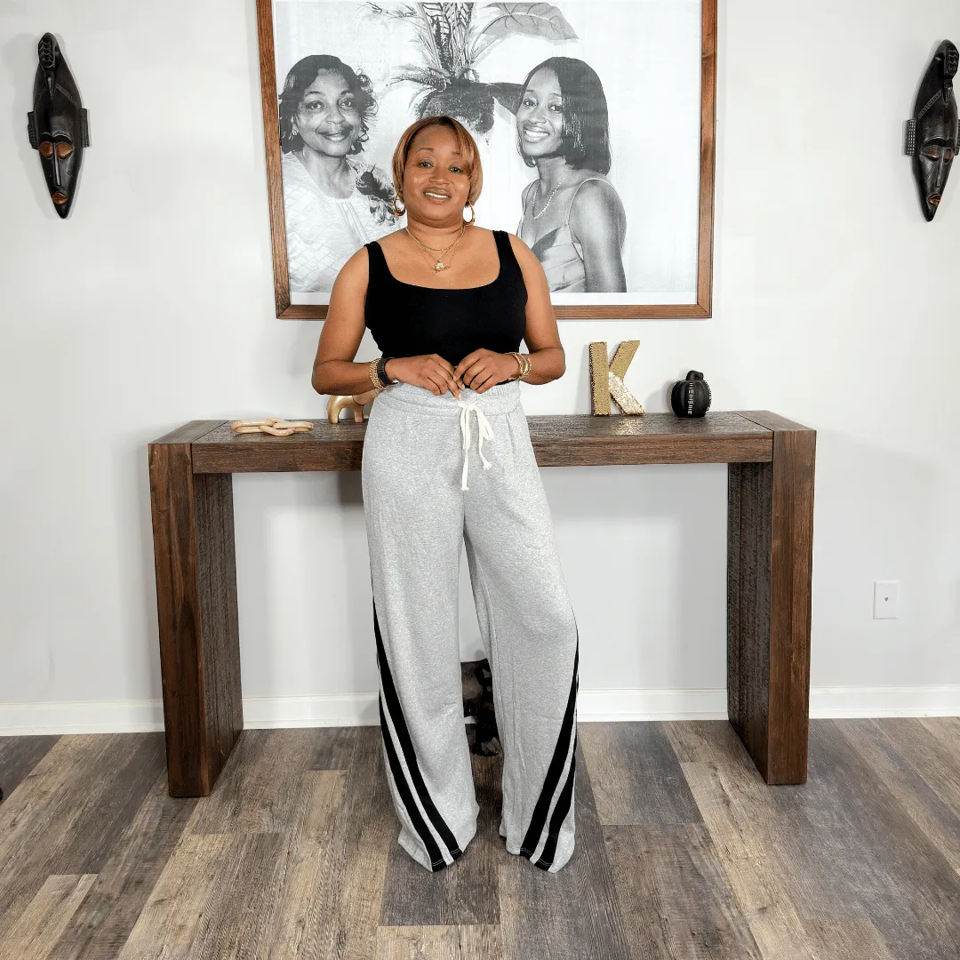 'Sundee' Wide Leg Pants | Black/Grey