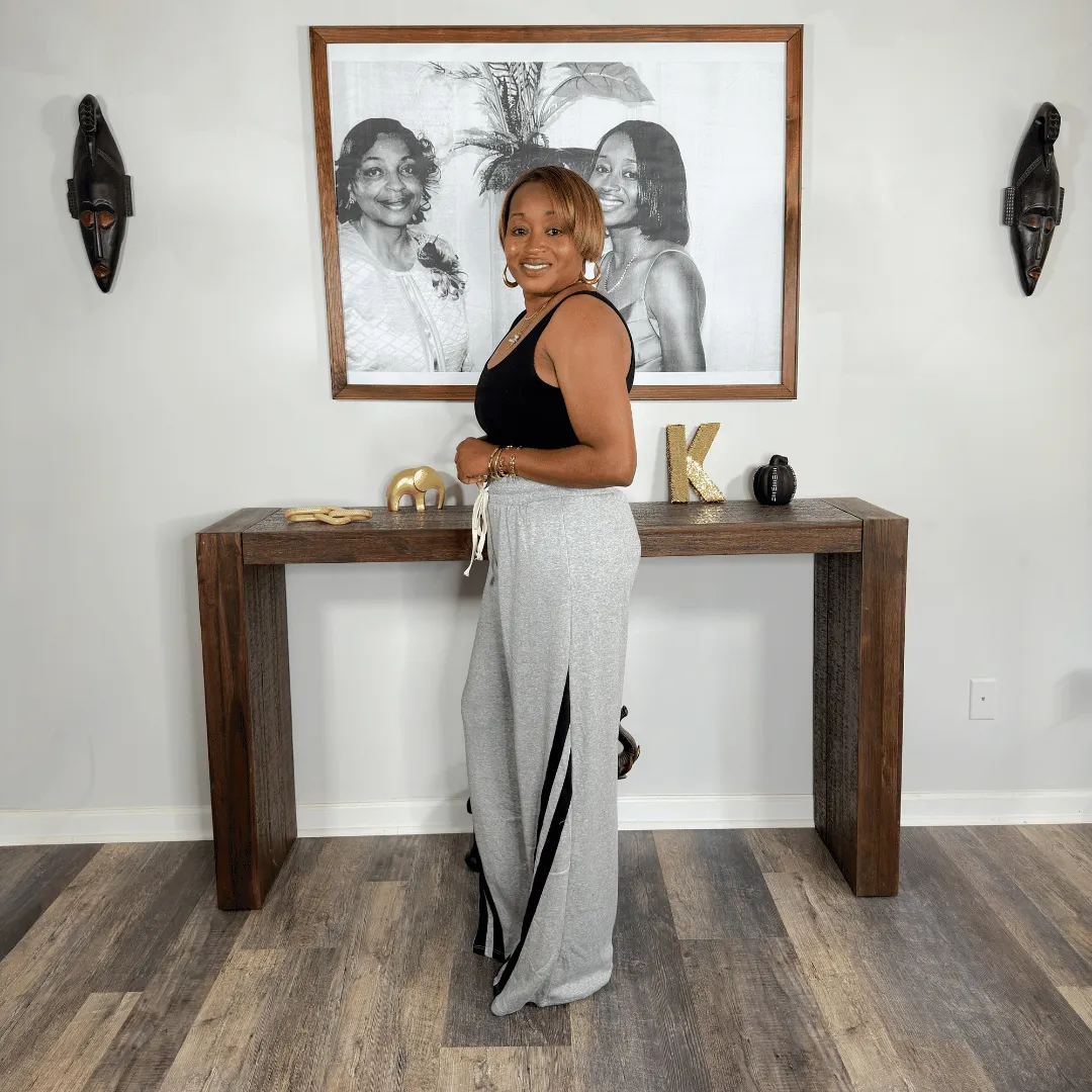 'Sundee' Wide Leg Pants | Black/Grey