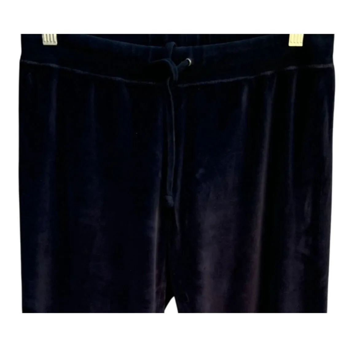 Sweet Romeo Womens Black Velour Elastic Drawstring Waist Lounge Yoga Pants M