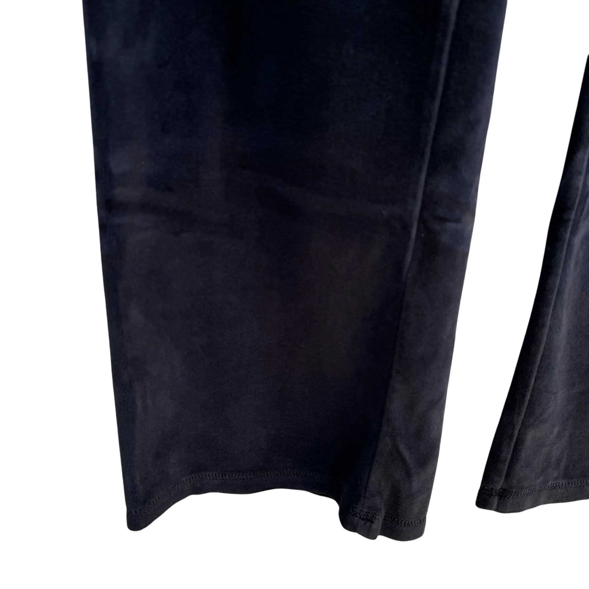 Sweet Romeo Womens Black Velour Elastic Drawstring Waist Lounge Yoga Pants M