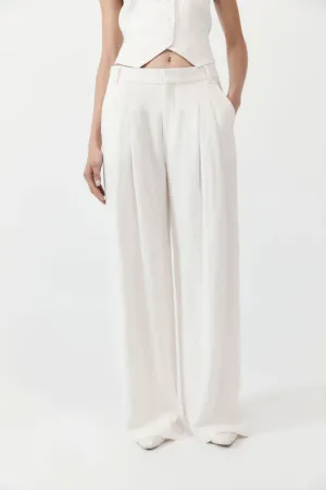 Tailored Linen Pants - Ivory