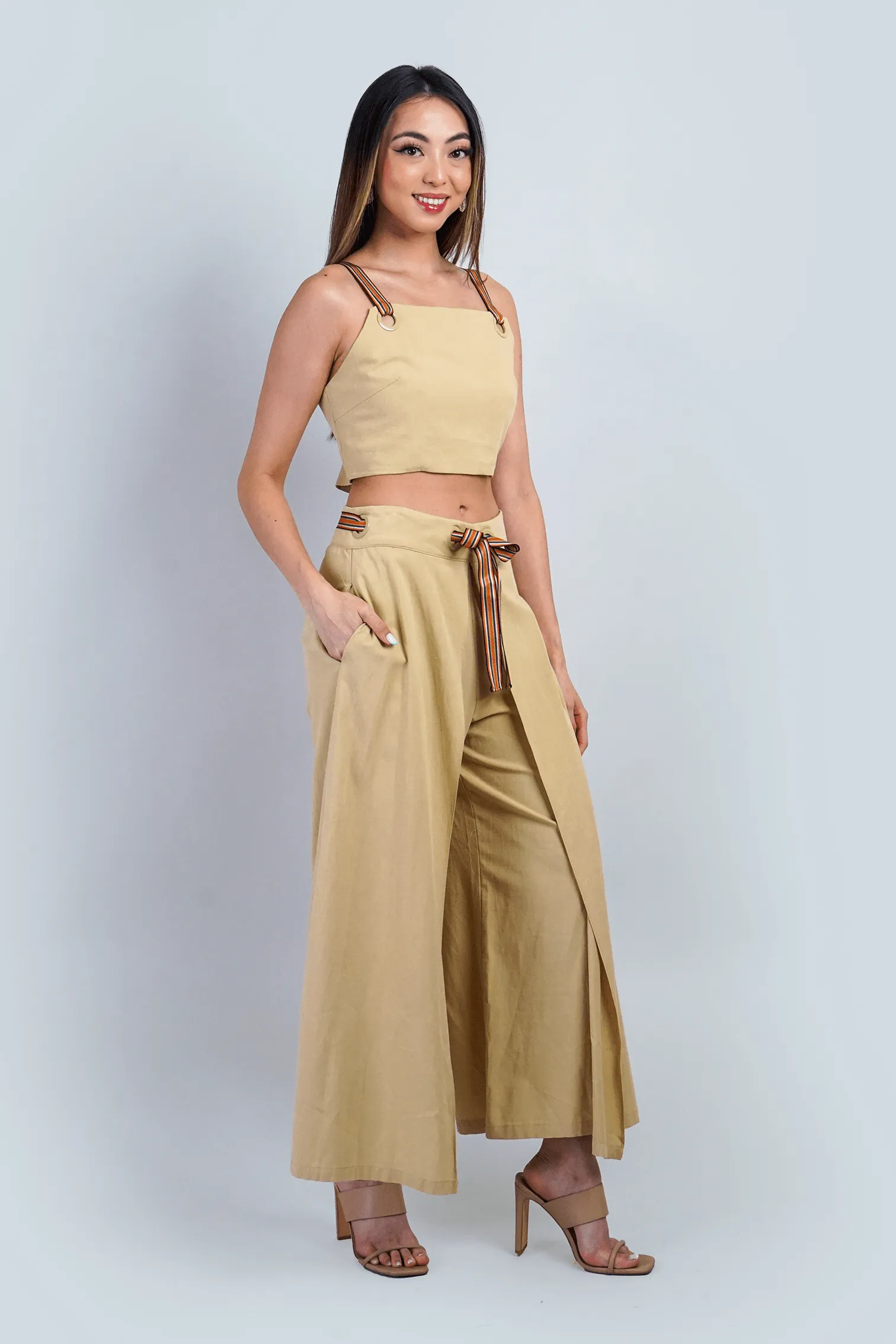 Tan Grommet Ribbon Set