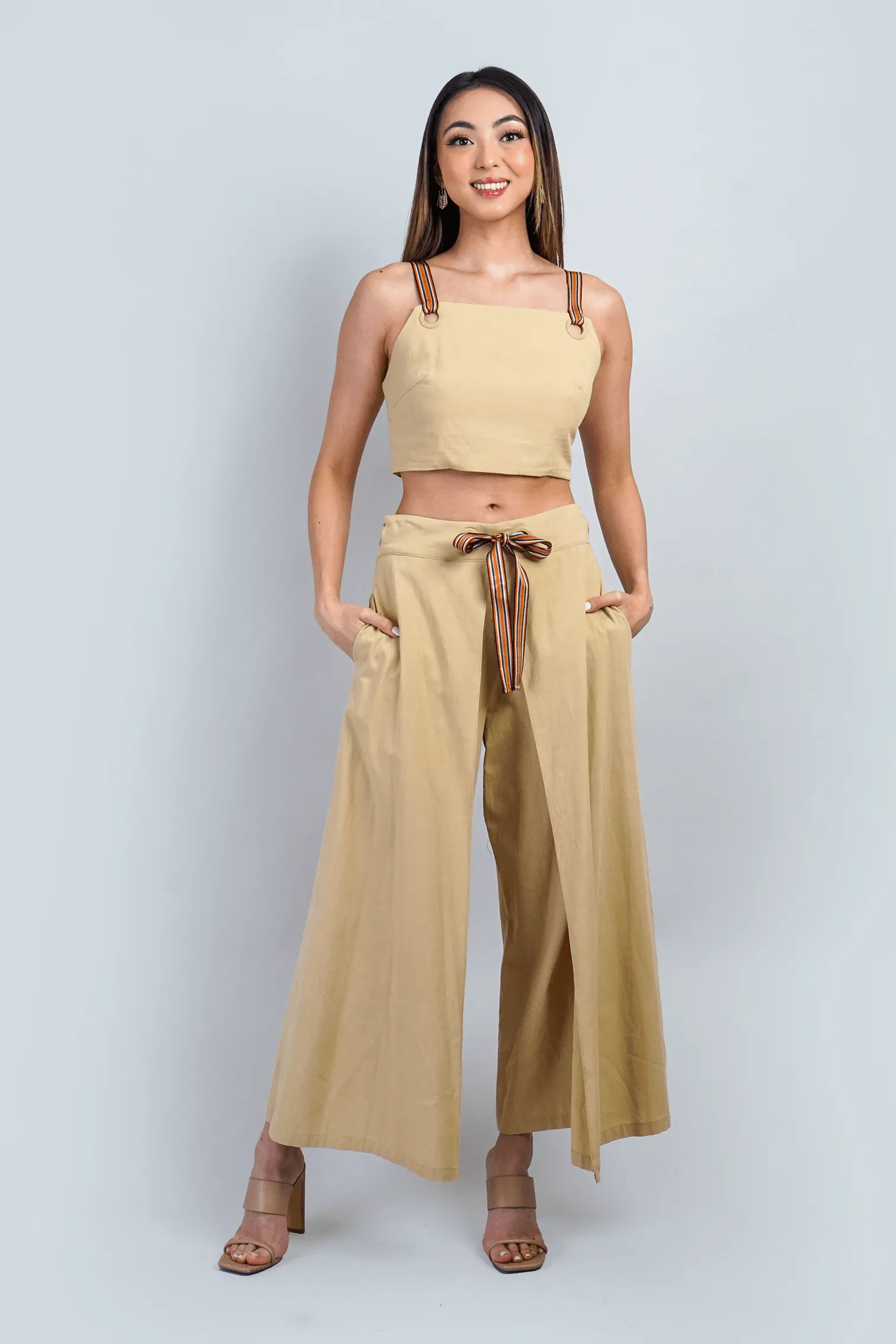 Tan Grommet Ribbon Set