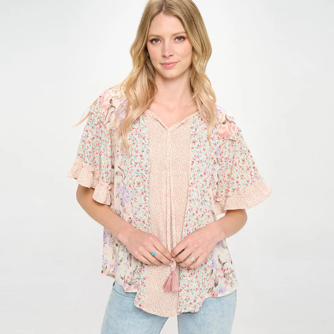 Tassel Tie Bohemian Blouse