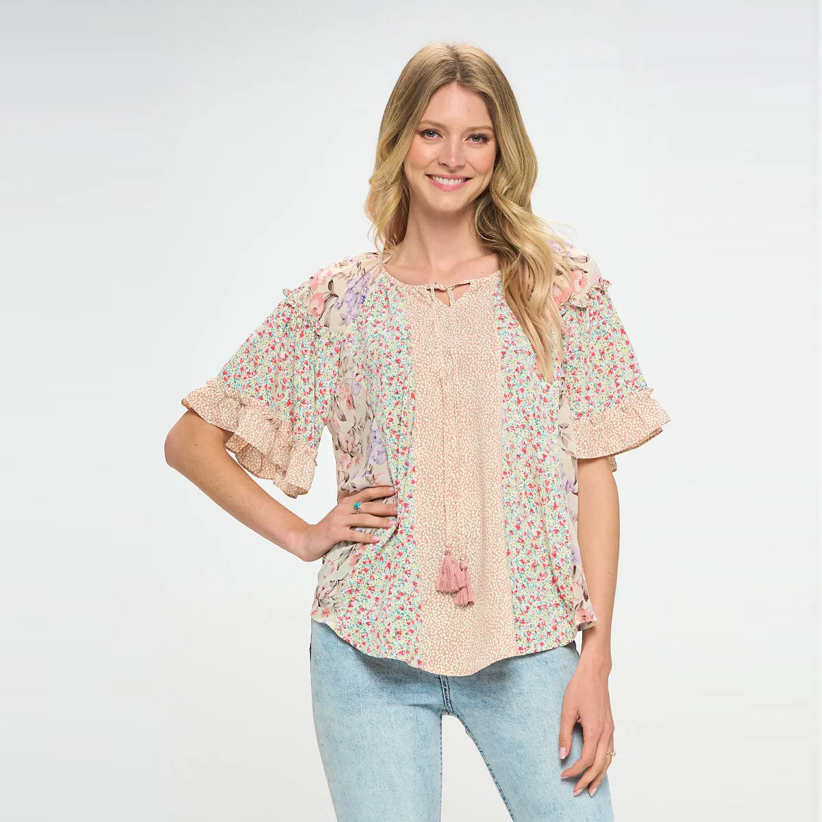 Tassel Tie Bohemian Blouse